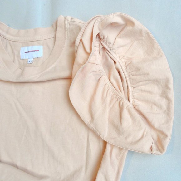 New$215 CURRENT/ELLIOTT THE CARINA RUFFLE-TRIMMED COTTON-JERSEY TOP Tee 2 - Picture 8 of 13